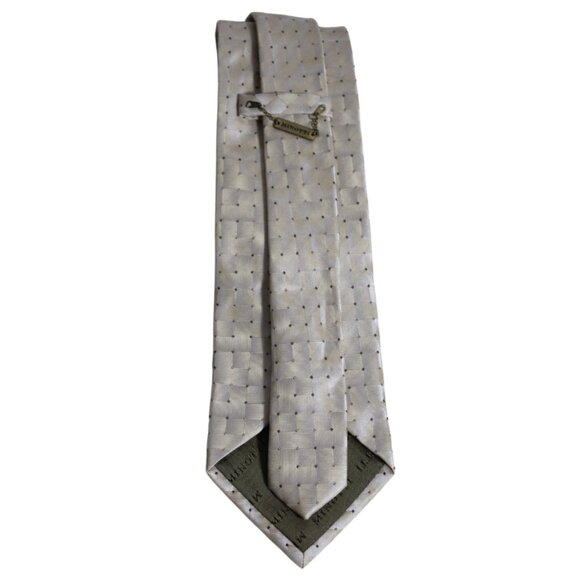 MINOTTI 100% Silk Men's Tie - Ivory, Gold & Brown Pin Dot ⚡️BUY 3 for $55⚡️ - Picture 5 of 8